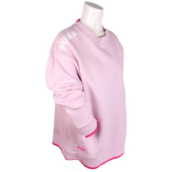 PUMA Chase Crew Sweatshirt Pullover Mesh Back Casual Athleasure Pink Small NEW - Picture 6 of 8